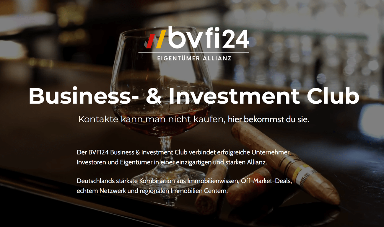Unternehmer Netzwerk Deutschland - ↗️𝐛𝐯𝐟𝐢𝟐𝟒: ✓Immobilienclub, Unternehmertreffen, Business Investment Club, Immobilienmakler Netzwerk